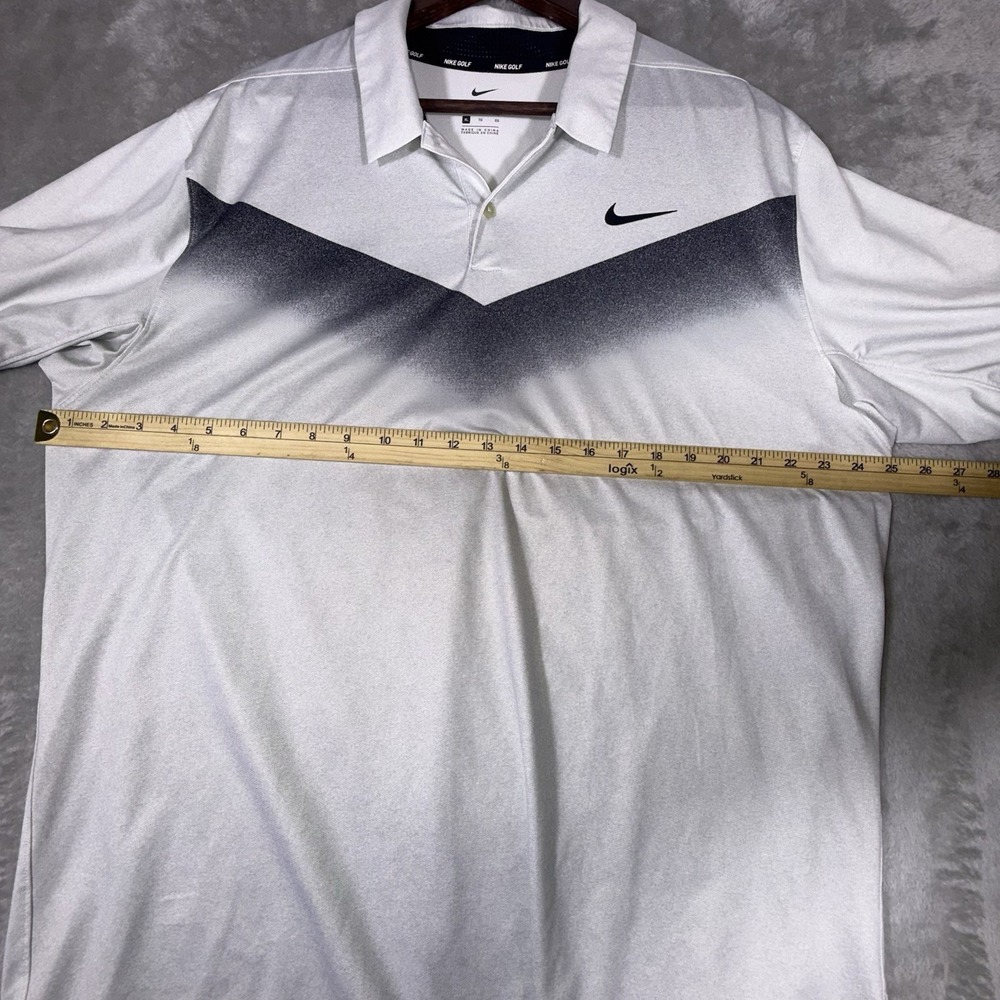 Nike Golf‎ Dri-Fit Polo Chevron Print Light Gray Men's Size X-Large - Picture 3 of 7